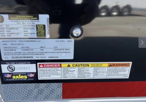 2024 Stealth Cobra 32' Aluminum V-Nose Tag Trailer, Cabinet & Workbench Package, 110/12 Volt Wiring, A/C, Immaclate - Image 6